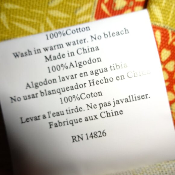 10 Vtg/NEW Dinner Napkins Fallani & Cohn Bamboo stripe gold green orange Cotton - Picture 8 of 8